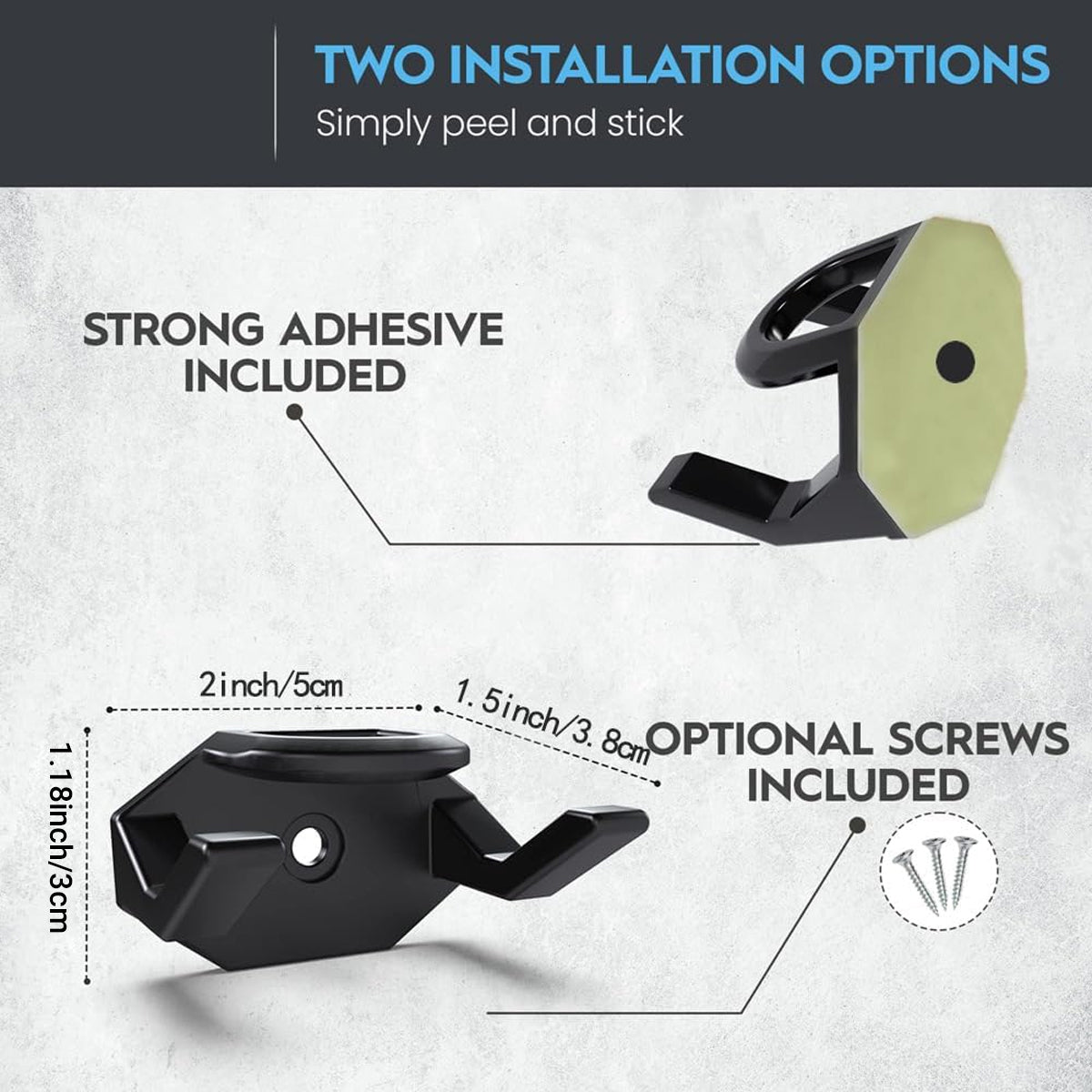 10 Pcs Self-Adhesive Hat Hooks for Wall and Door