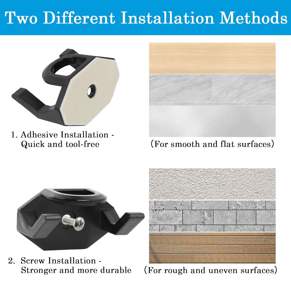 10 Pcs Self-Adhesive Hat Hooks for Wall and Door