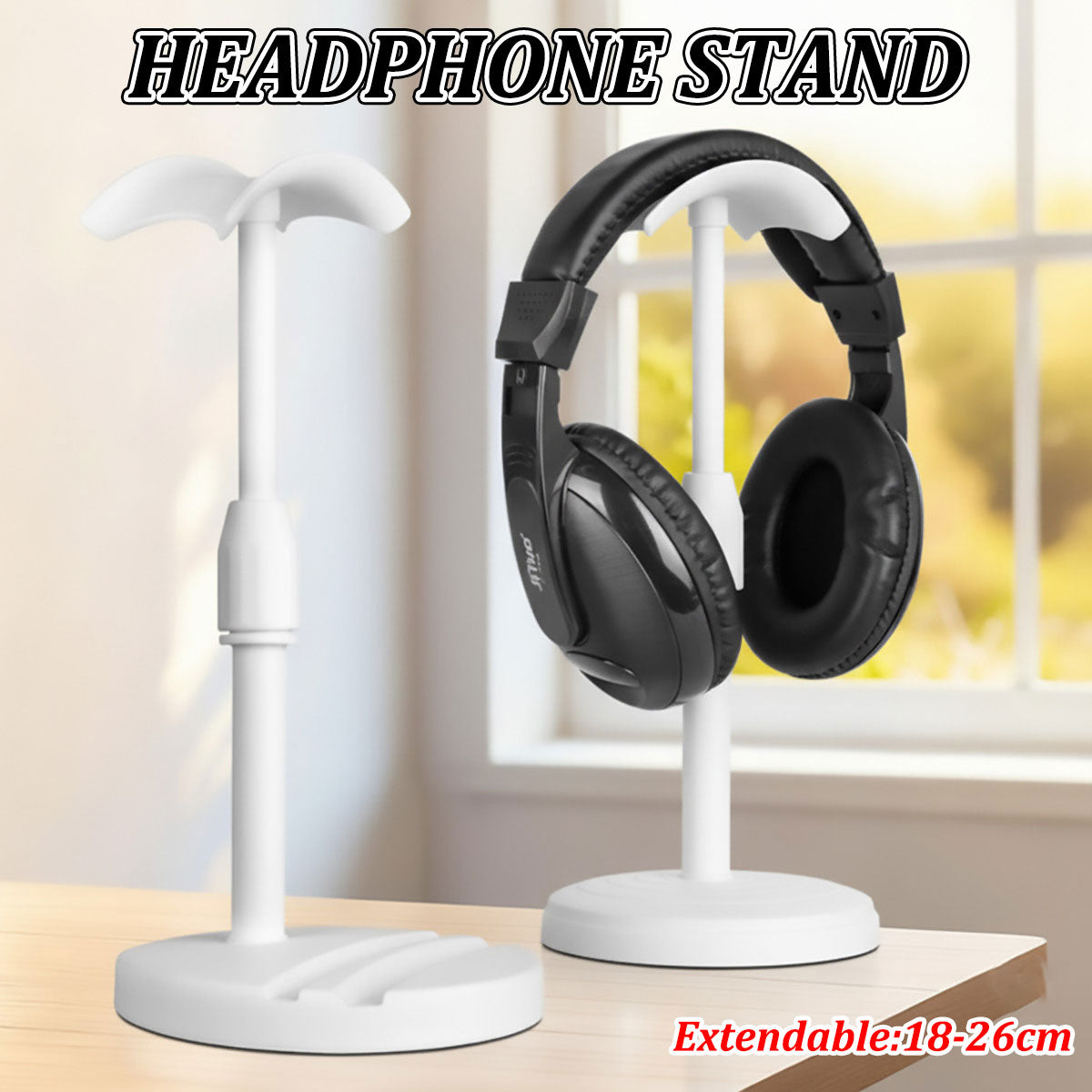 Adjustable Headphone Stand with Phone Grooves Gaming