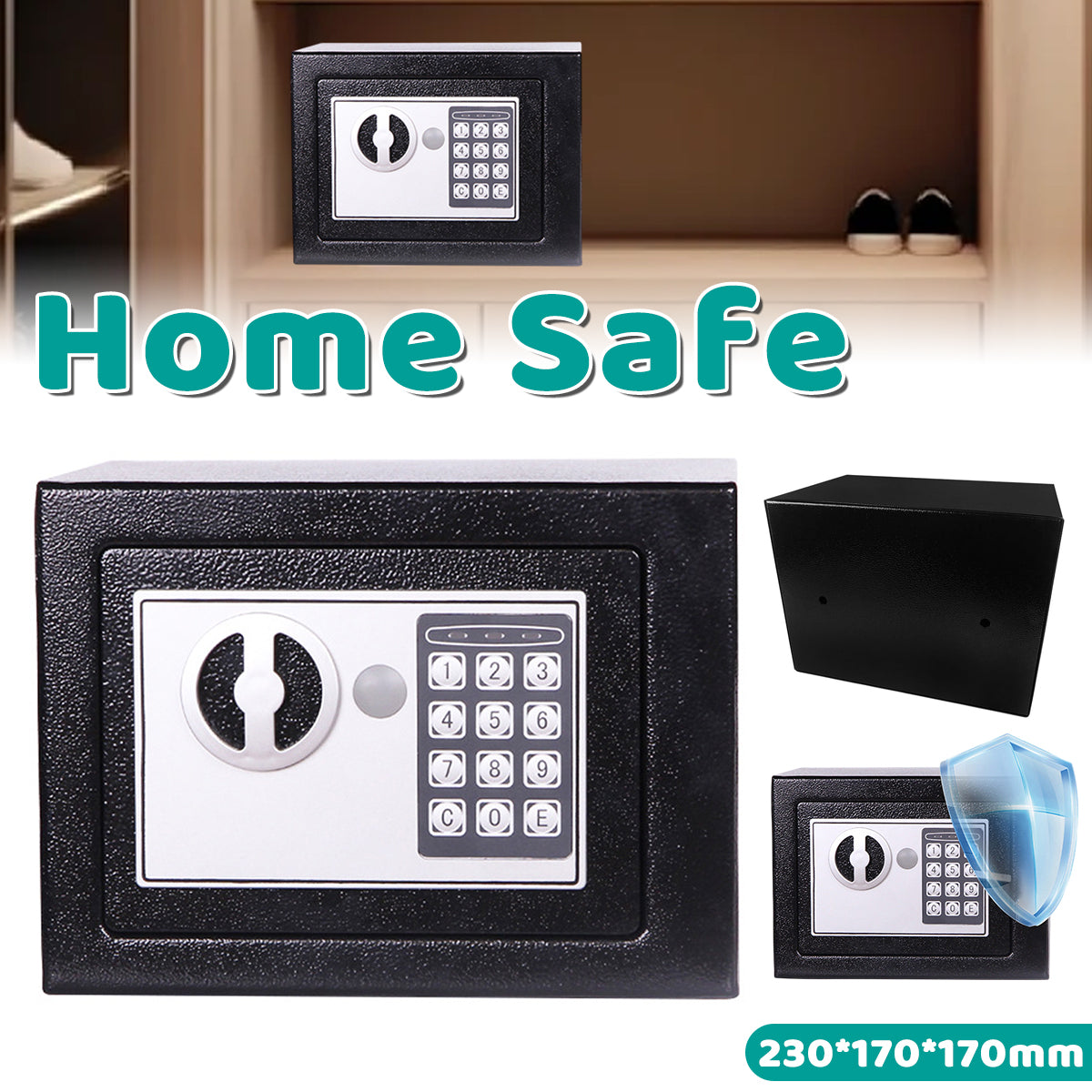 Compact Home Safe with Digital Password Lock