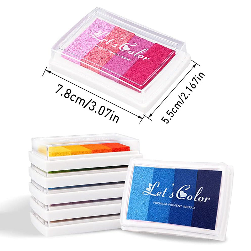 4 Colours DIY Fingerprint Stamp Set with Washable Ink Pad