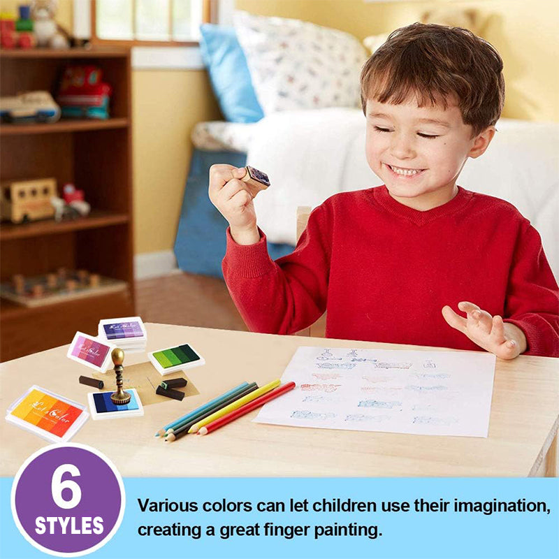 4 Colours DIY Fingerprint Stamp Set with Washable Ink Pad