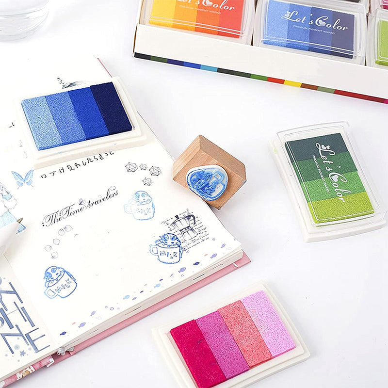 4 Colours DIY Fingerprint Stamp Set with Washable Ink Pad