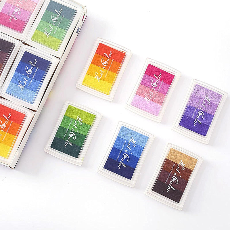 4 Colours DIY Fingerprint Stamp Set with Washable Ink Pad