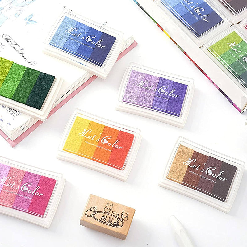 4 Colours DIY Fingerprint Stamp Set with Washable Ink Pad