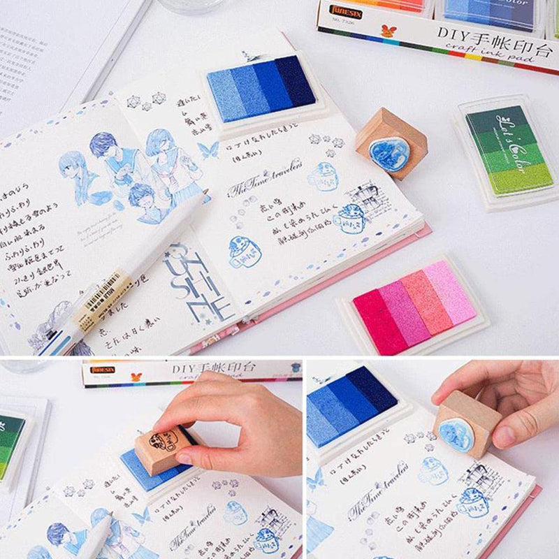 4 Colours DIY Fingerprint Stamp Set with Washable Ink Pad