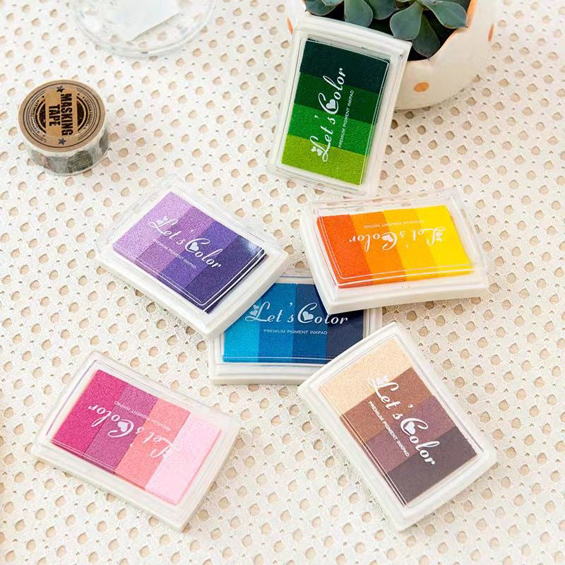 4 Colours DIY Fingerprint Stamp Set with Washable Ink Pad