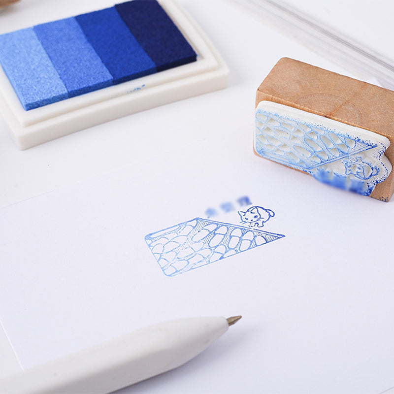 4 Colours DIY Fingerprint Stamp Set with Washable Ink Pad