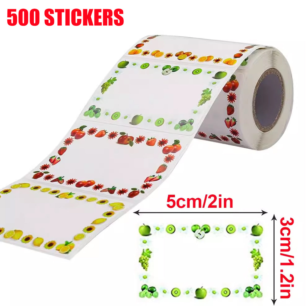 500 Sheets Decorative Self Adhesive Labels for Jars Notebooks Storage