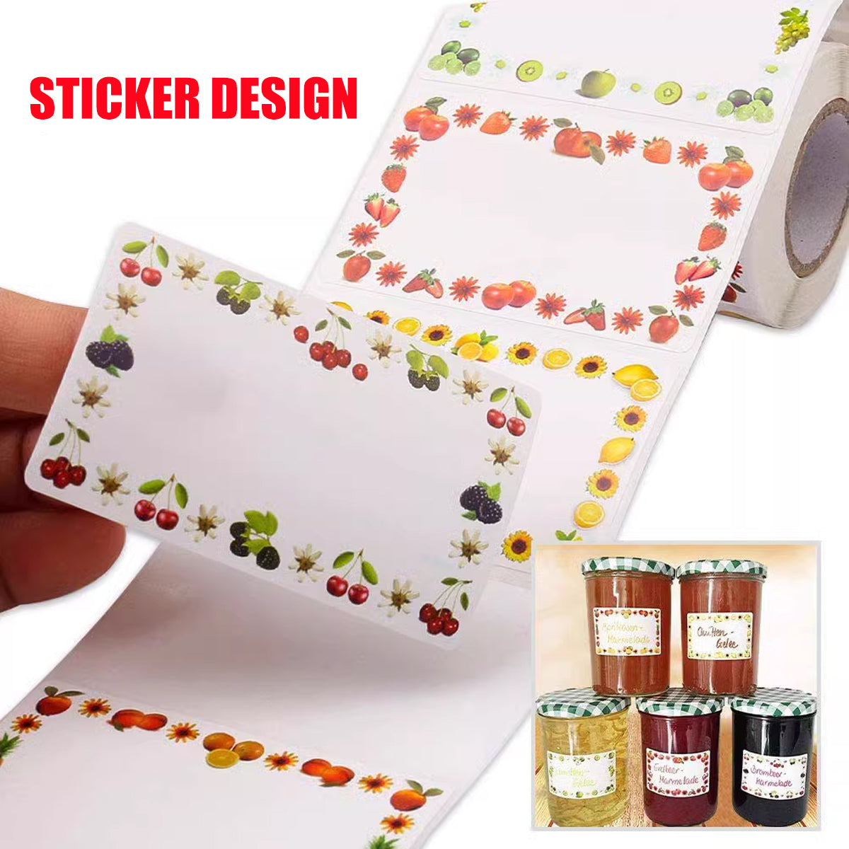 500 Sheets Decorative Self Adhesive Labels for Jars Notebooks Storage