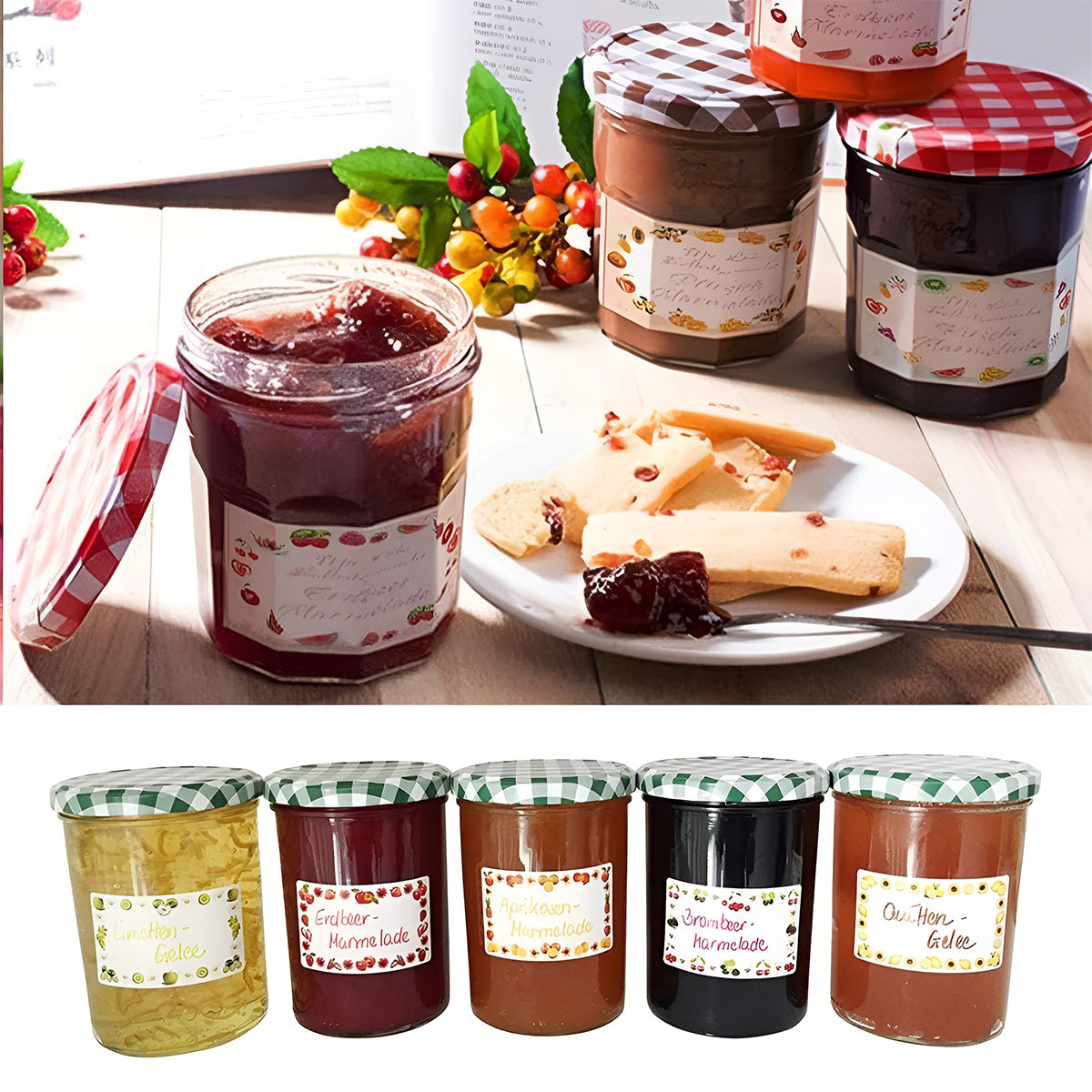 500 Sheets Decorative Self Adhesive Labels for Jars Notebooks Storage