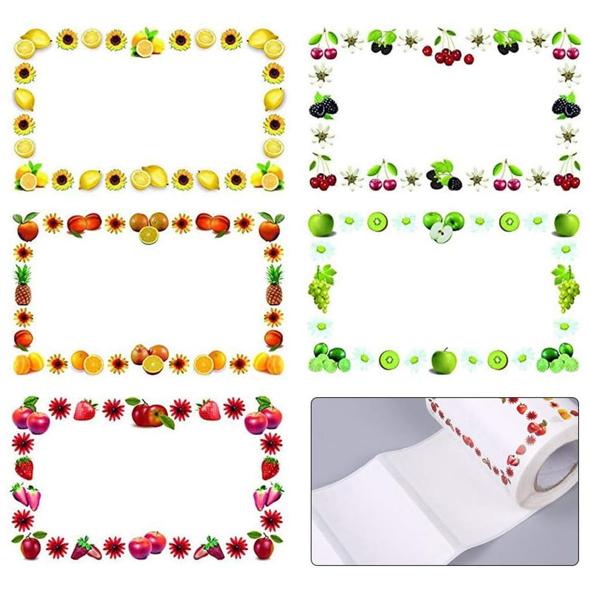 500 Sheets Decorative Self Adhesive Labels for Jars Notebooks Storage