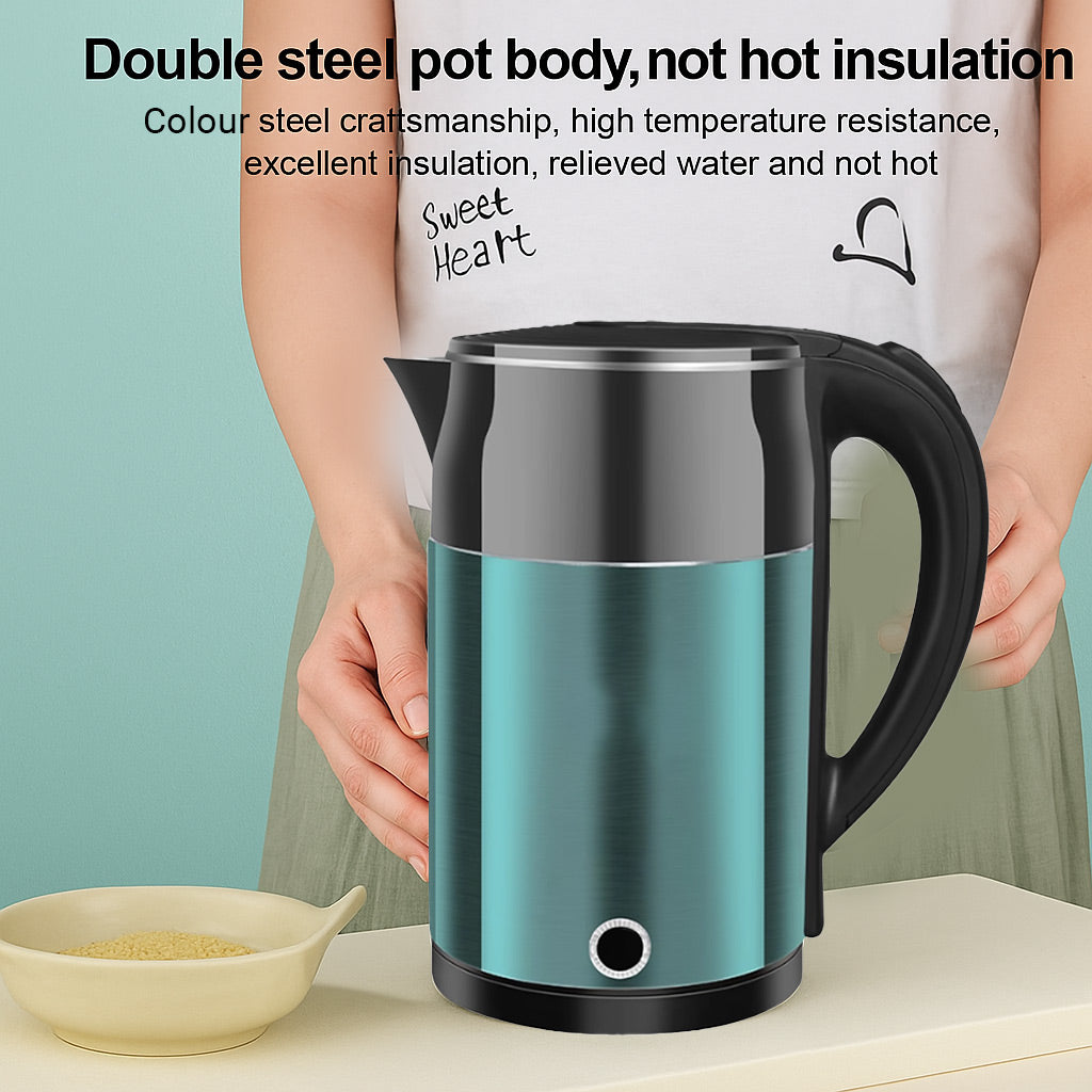 2L Steel Electric Kettle Anti-Scald Double Layer