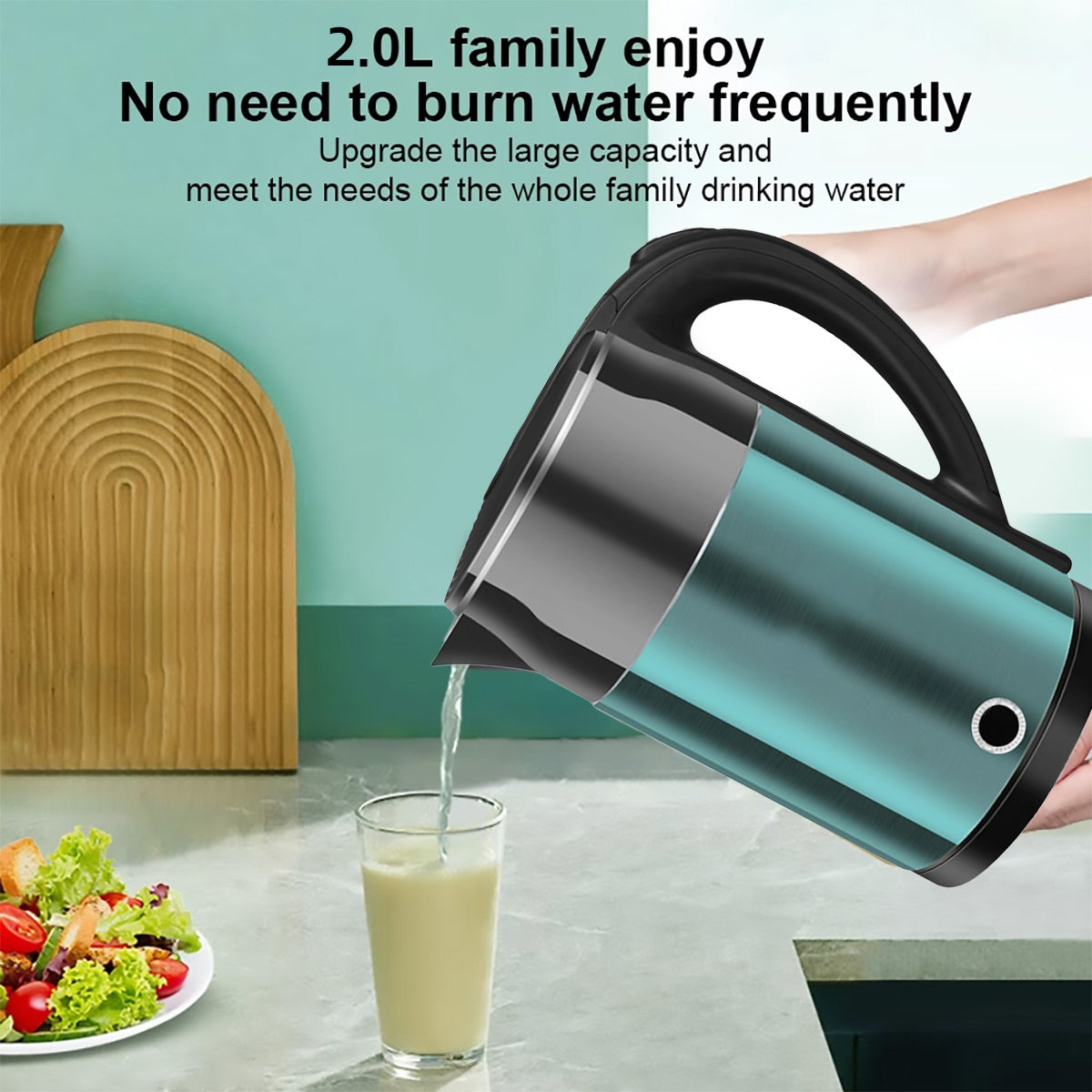 2L Steel Electric Kettle Anti-Scald Double Layer