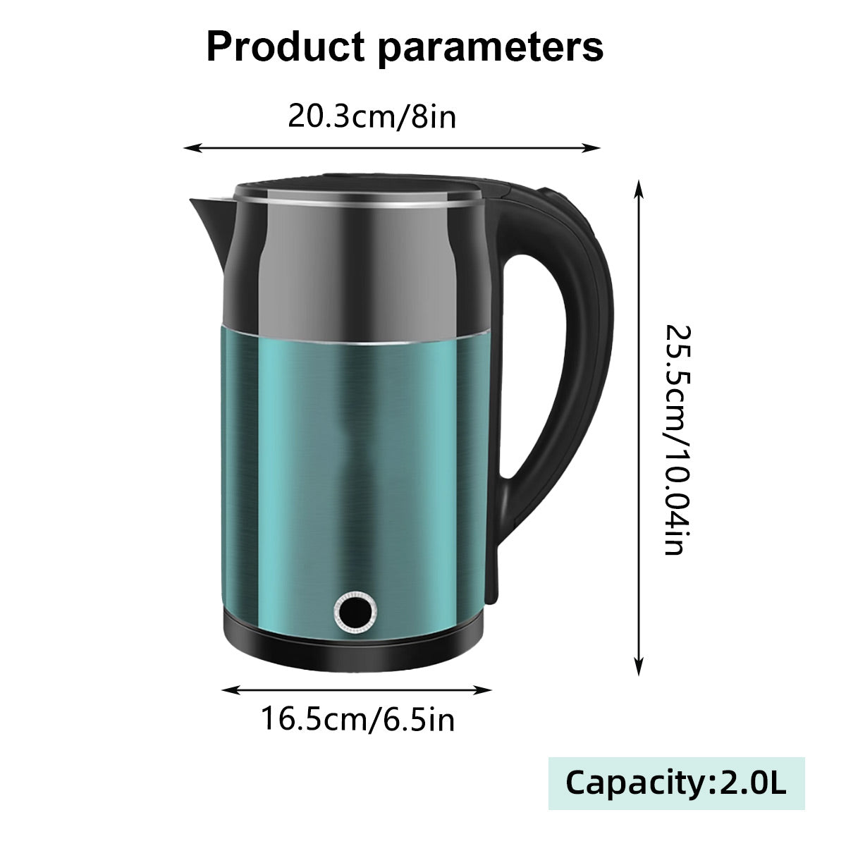 2L Steel Electric Kettle Anti-Scald Double Layer
