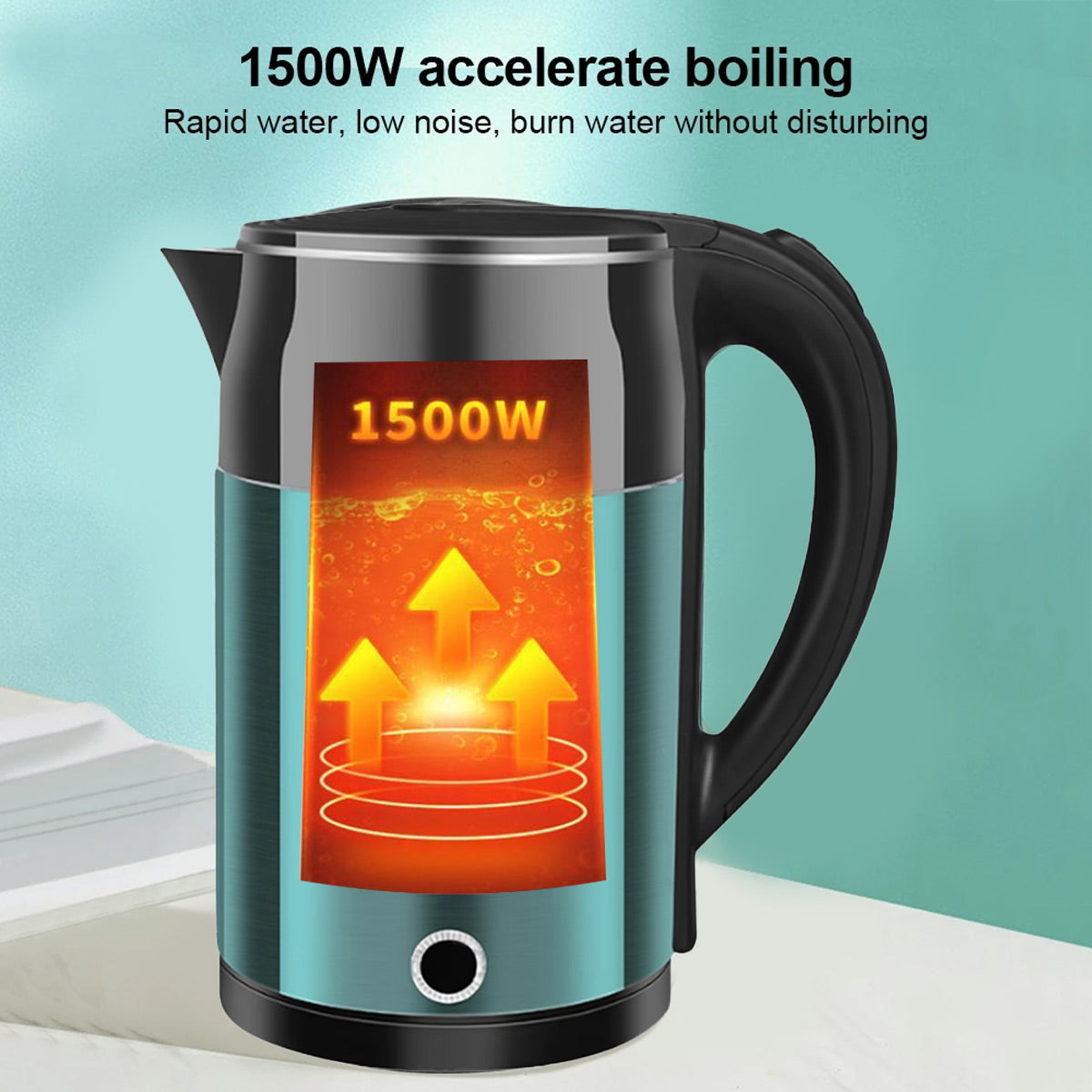 2L Steel Electric Kettle Anti-Scald Double Layer