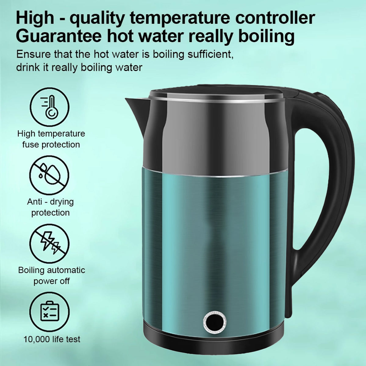 2L Steel Electric Kettle Anti-Scald Double Layer