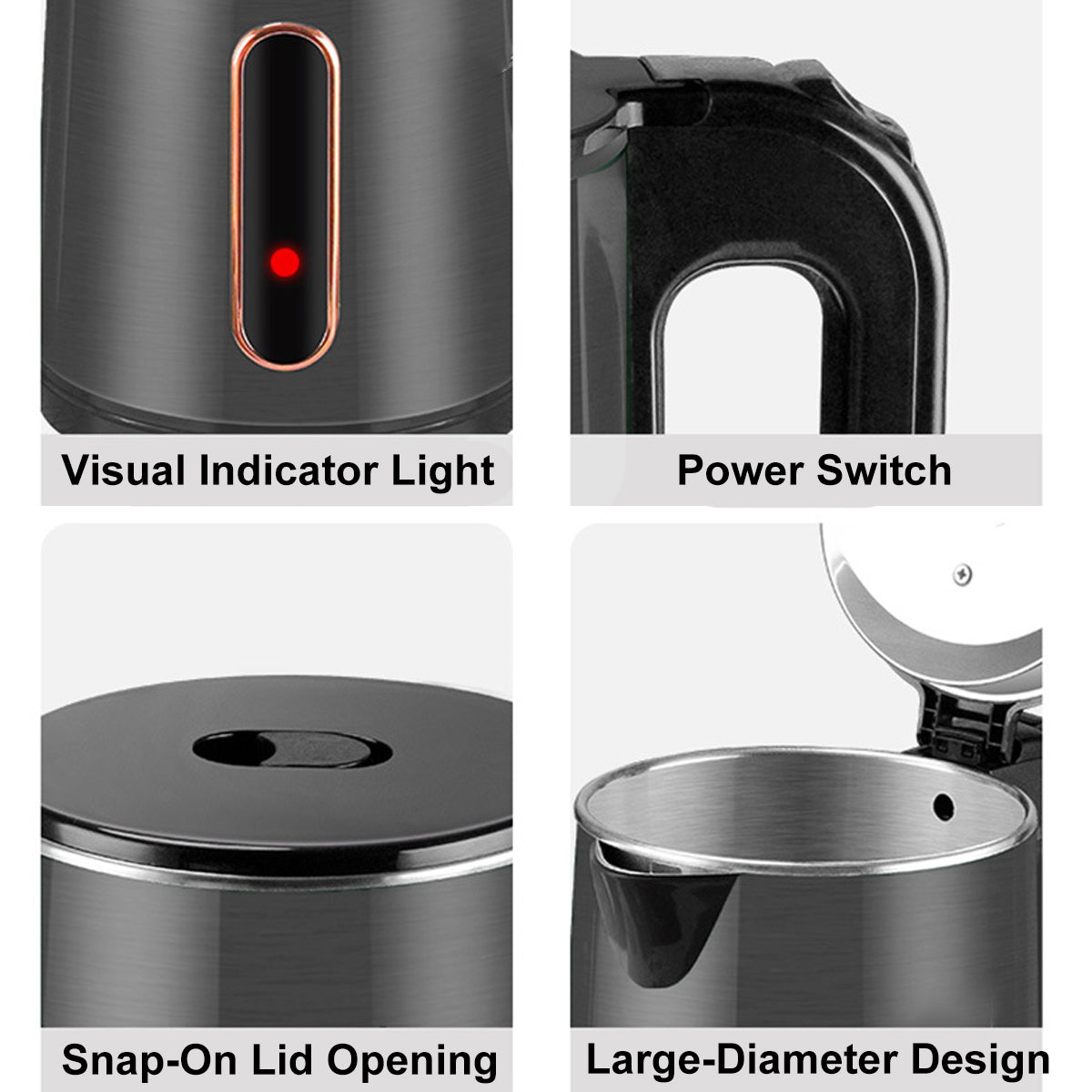 Electric Boiling Kettle 1.8L Stainless Steel Auto Shut-Off