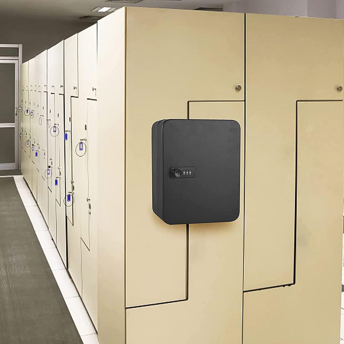 Wall-Mounted Key Box 3-Digit Password Lock 48 Keys