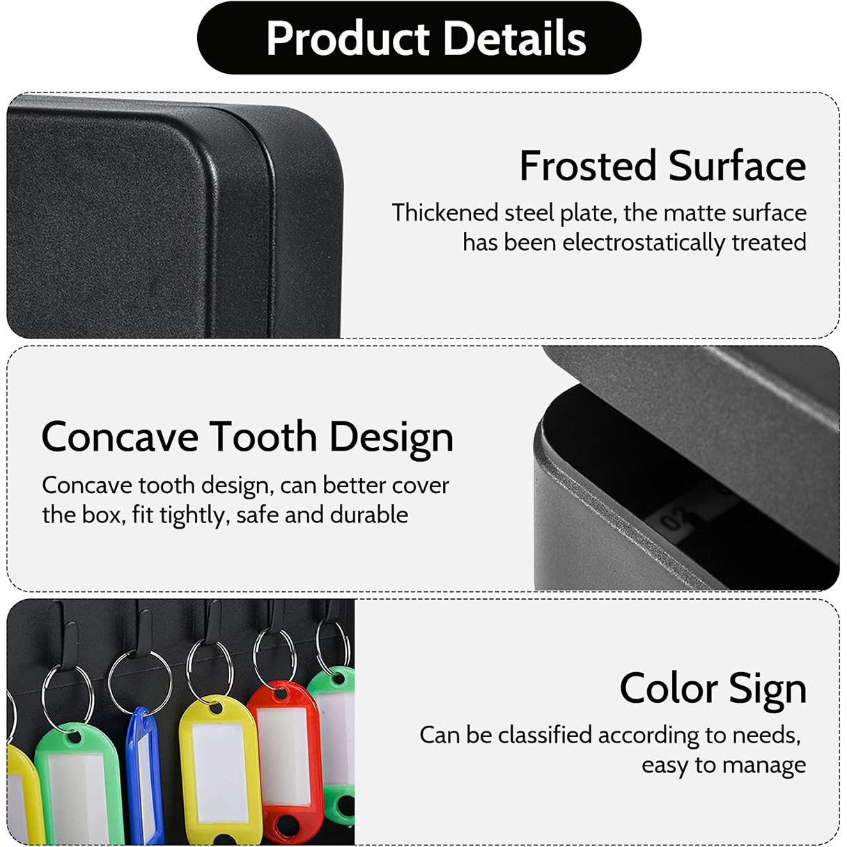 Wall-Mounted Key Box 3-Digit Password Lock 48 Keys