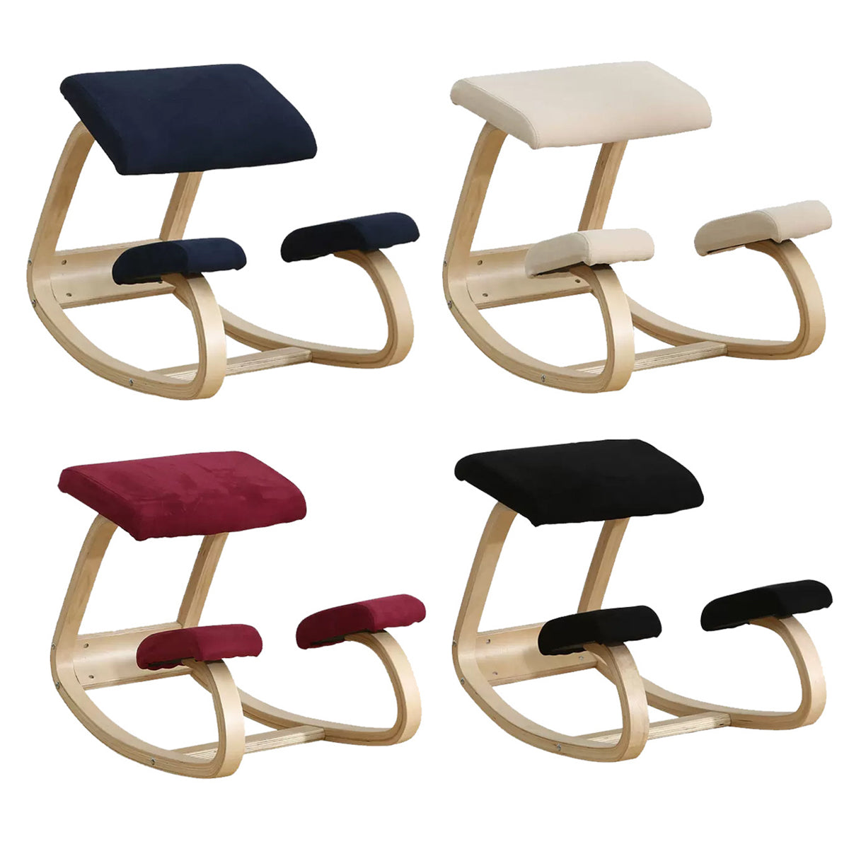 Ergonomic Kneeling Chair with Rocking Base and Cushioned Support for ...