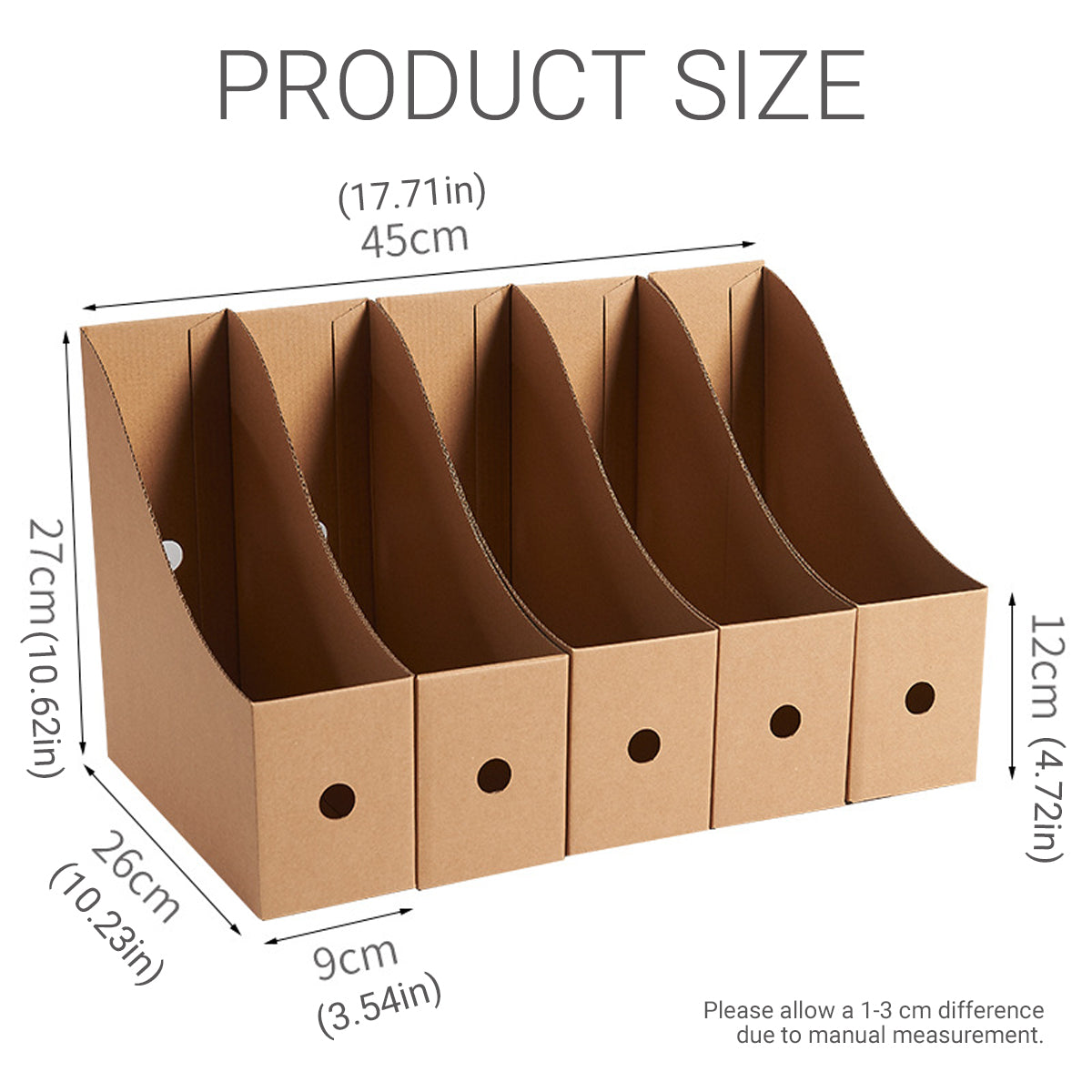 Kraft Paper Desktop Book and File Storage Box Water-Resistant