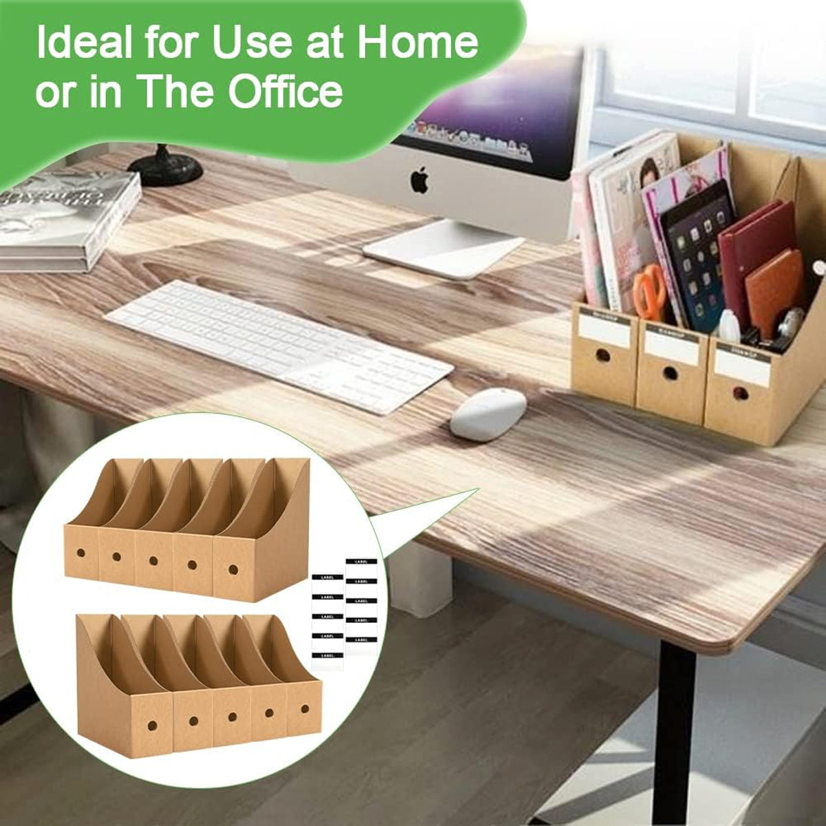 Kraft Paper Desktop Book and File Storage Box Water-Resistant