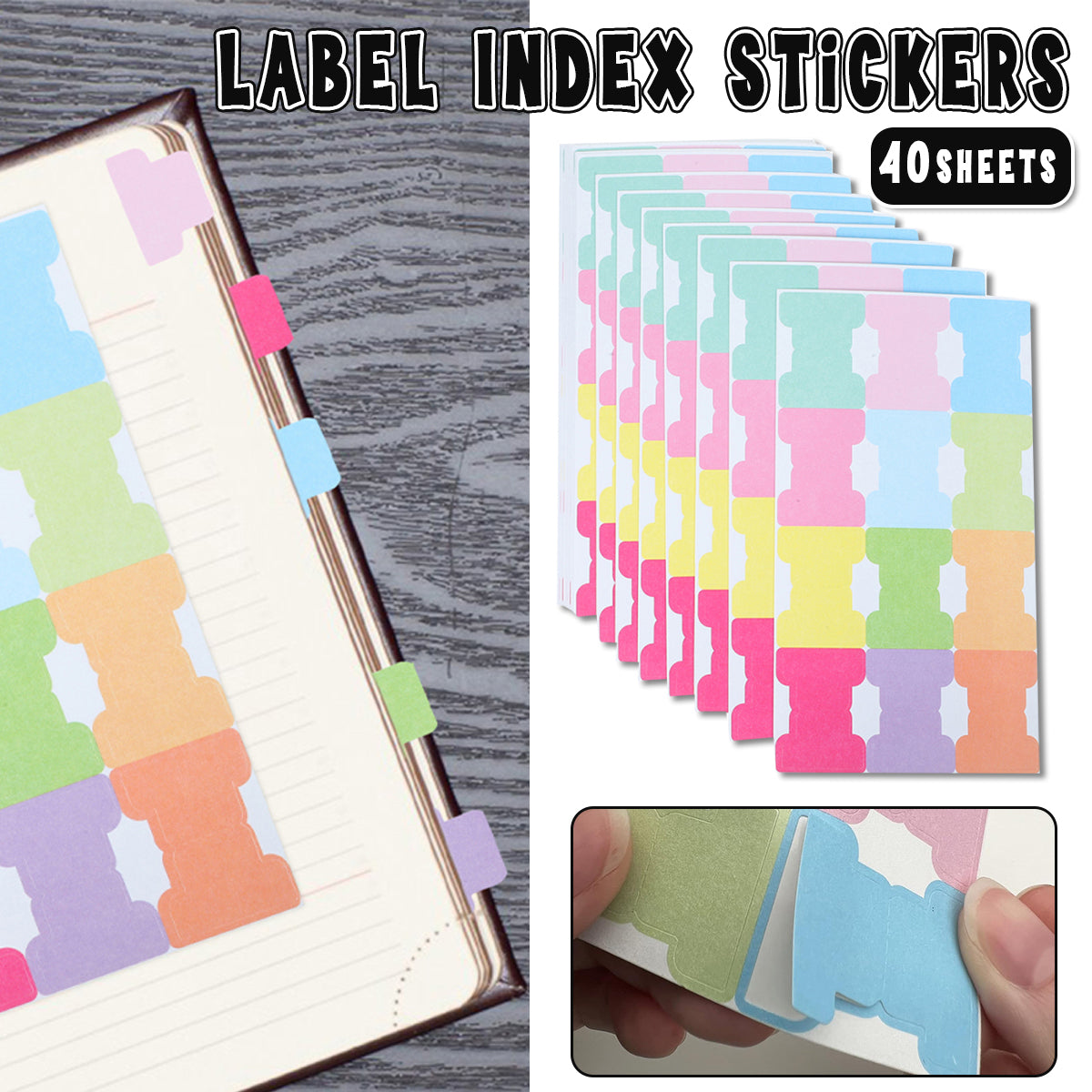 40 Sheets Macaron Colour Writable Index Label Sticker Set