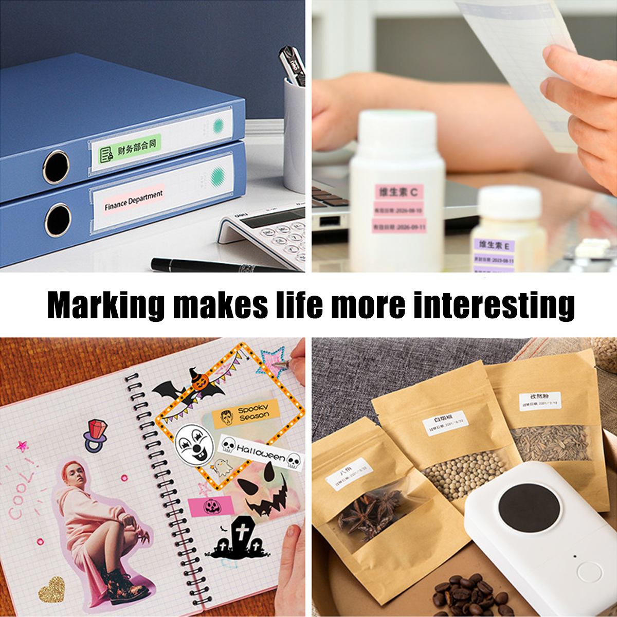 Label Printer Portable Wireless Bluetooth Thermal Rechargeable