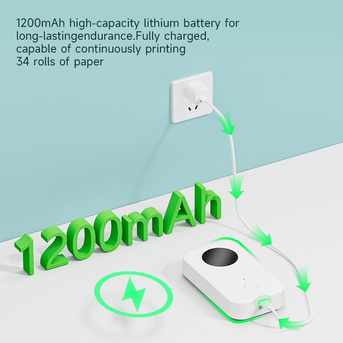 Label Printer Portable Wireless Bluetooth Thermal Rechargeable