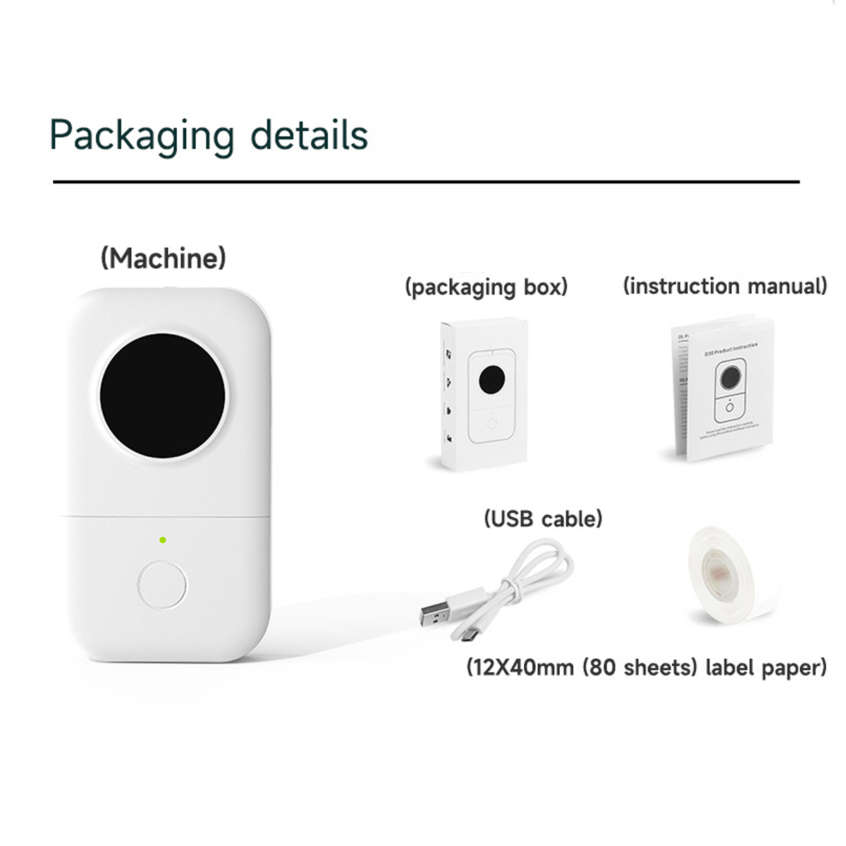 Label Printer Portable Wireless Bluetooth Thermal Rechargeable