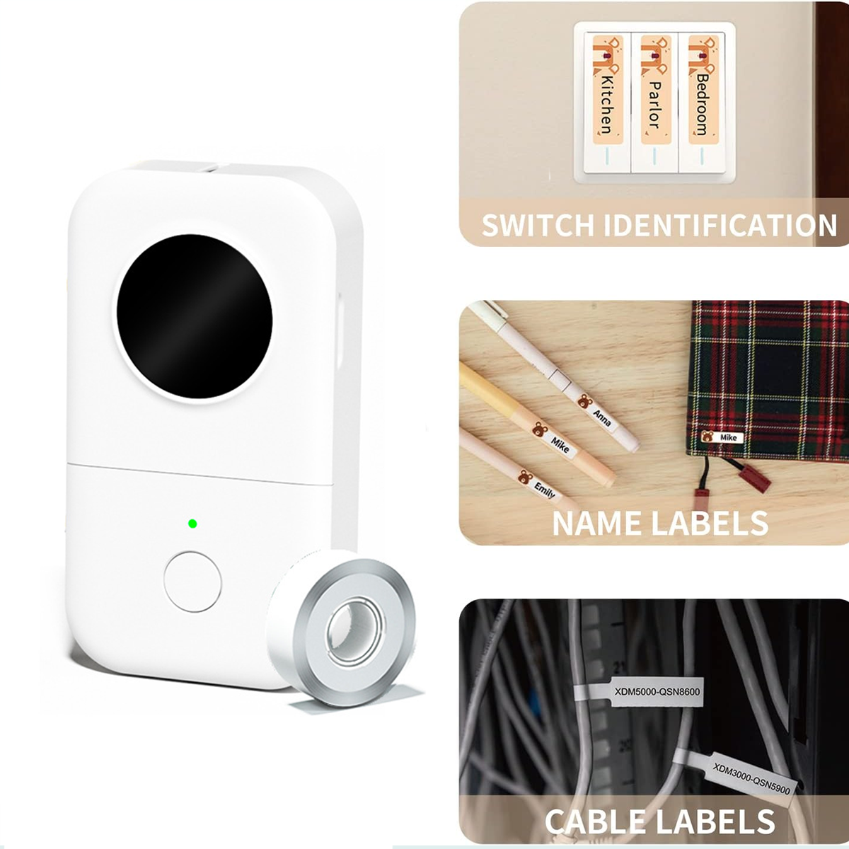 Label Printer Portable Wireless Bluetooth Thermal Rechargeable
