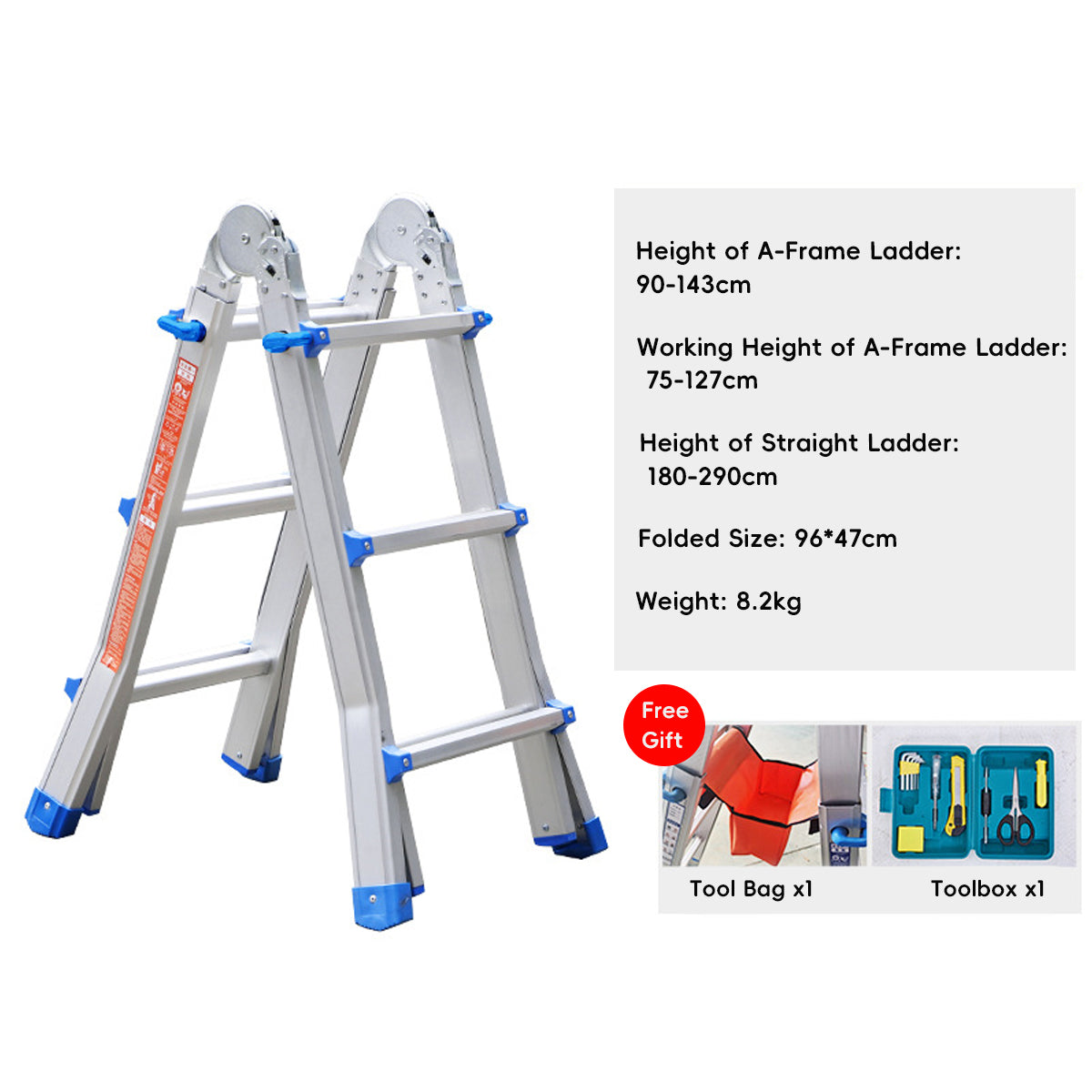 3 Step Folding Ladder Aluminum Alloy for Home and Garage Use