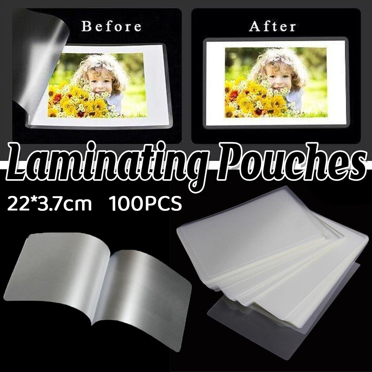 100 Pack A4 Laminating Pouches Gloss 80 Micron