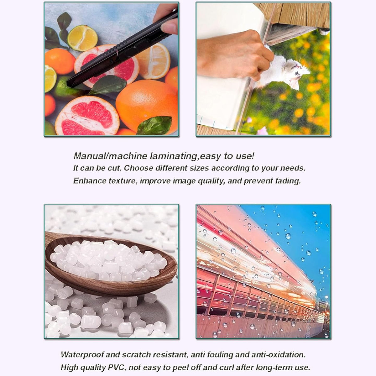 50 Pcs Self Adhesive Transparent Cold Laminating Films PVC