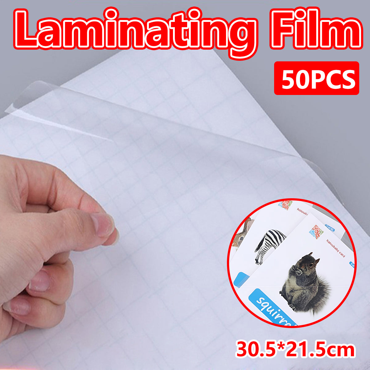 50 Pcs Self Adhesive Transparent Cold Laminating Films PVC