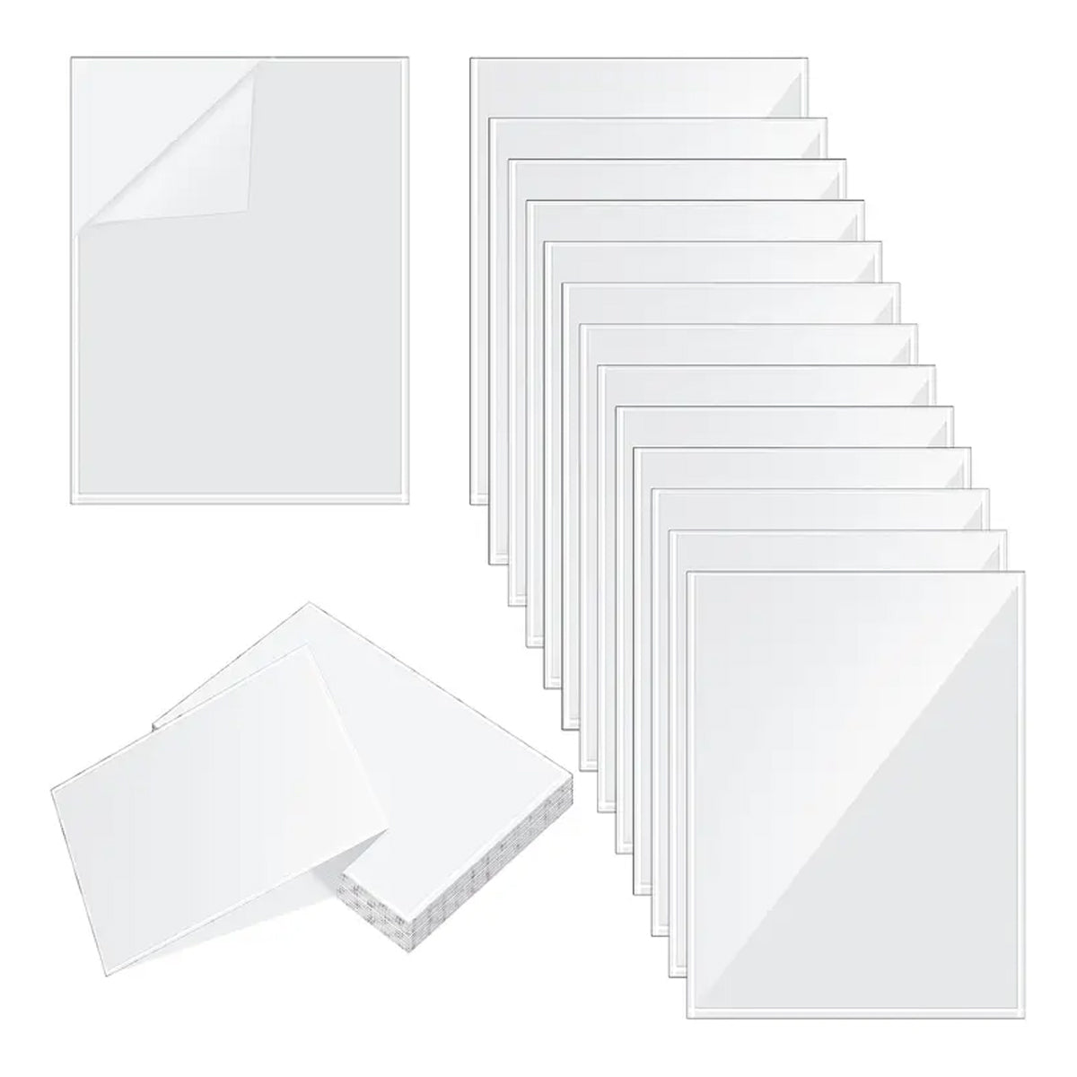 50 Pcs Self Adhesive Transparent Cold Laminating Films PVC