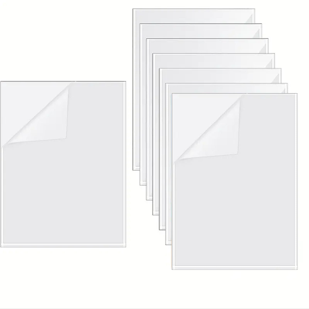 50 Pcs Self Adhesive Transparent Cold Laminating Films PVC