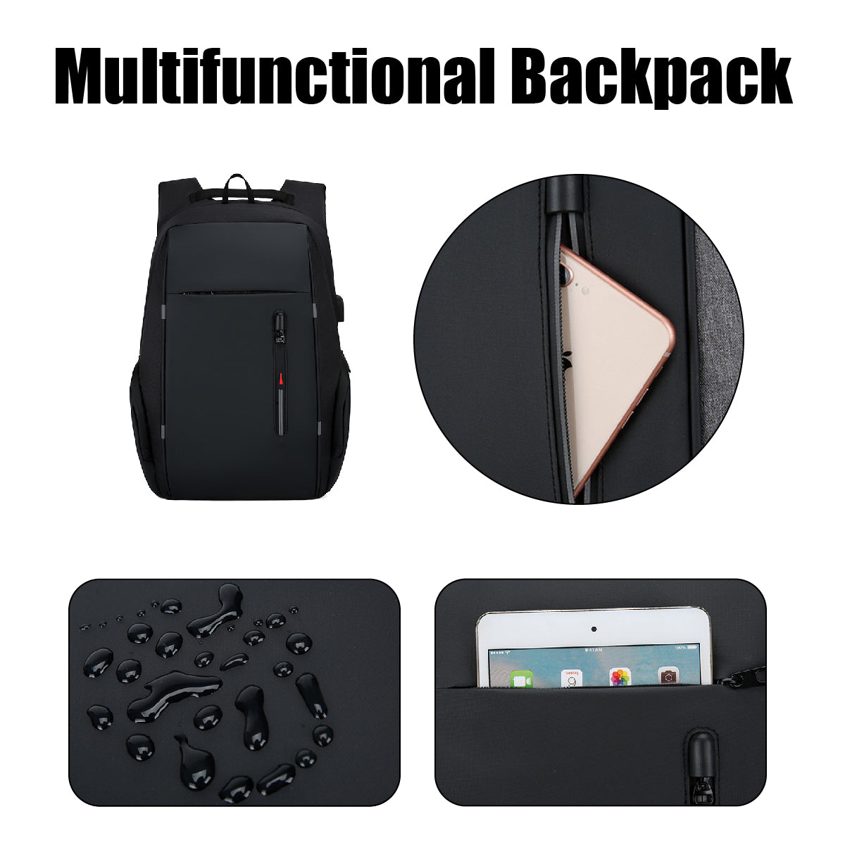 Men’s Business Laptop Backpack with Multi-Functional Storage Design