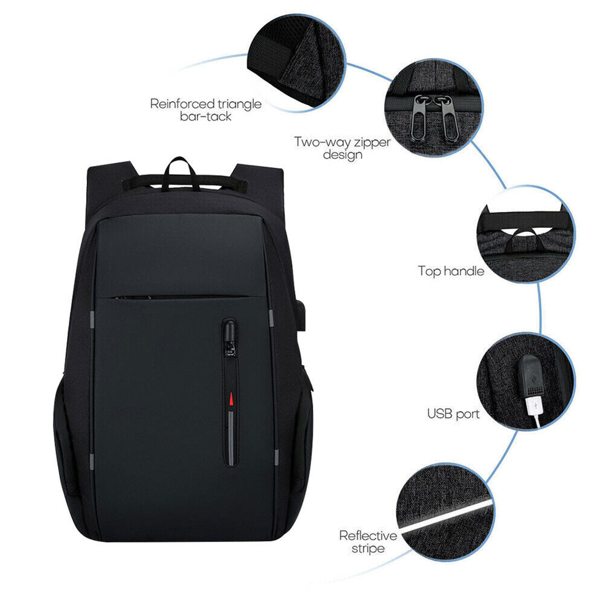 Men’s Business Laptop Backpack with Multi-Functional Storage Design