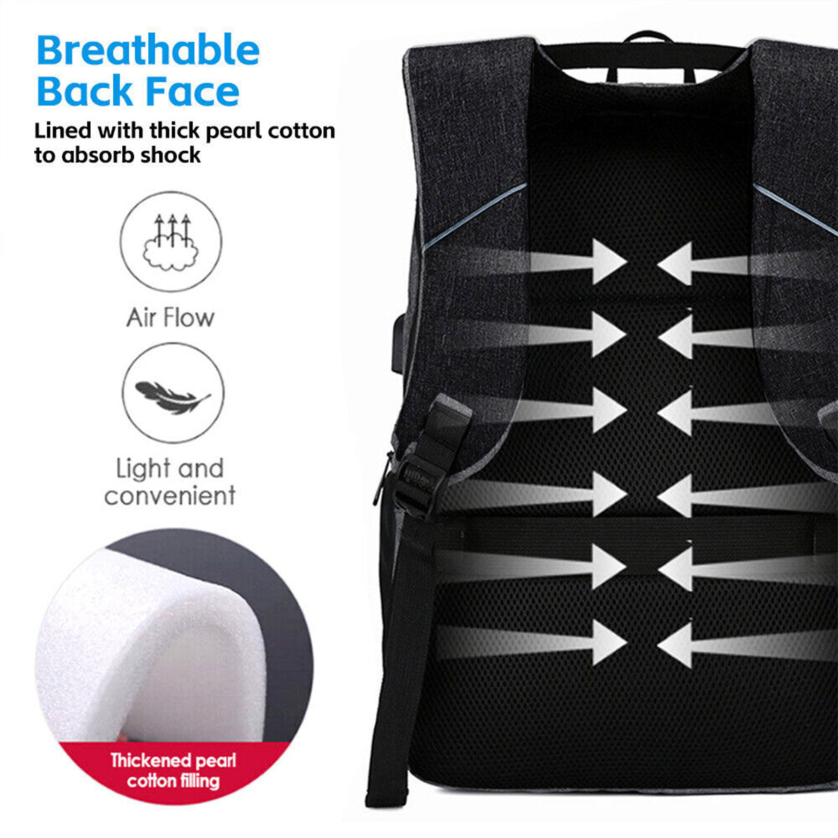 Men’s Business Laptop Backpack with Multi-Functional Storage Design