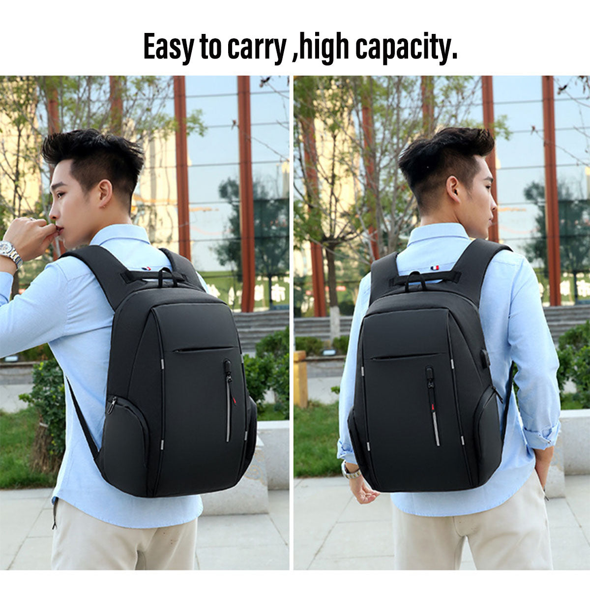 Men’s Business Laptop Backpack with Multi-Functional Storage Design