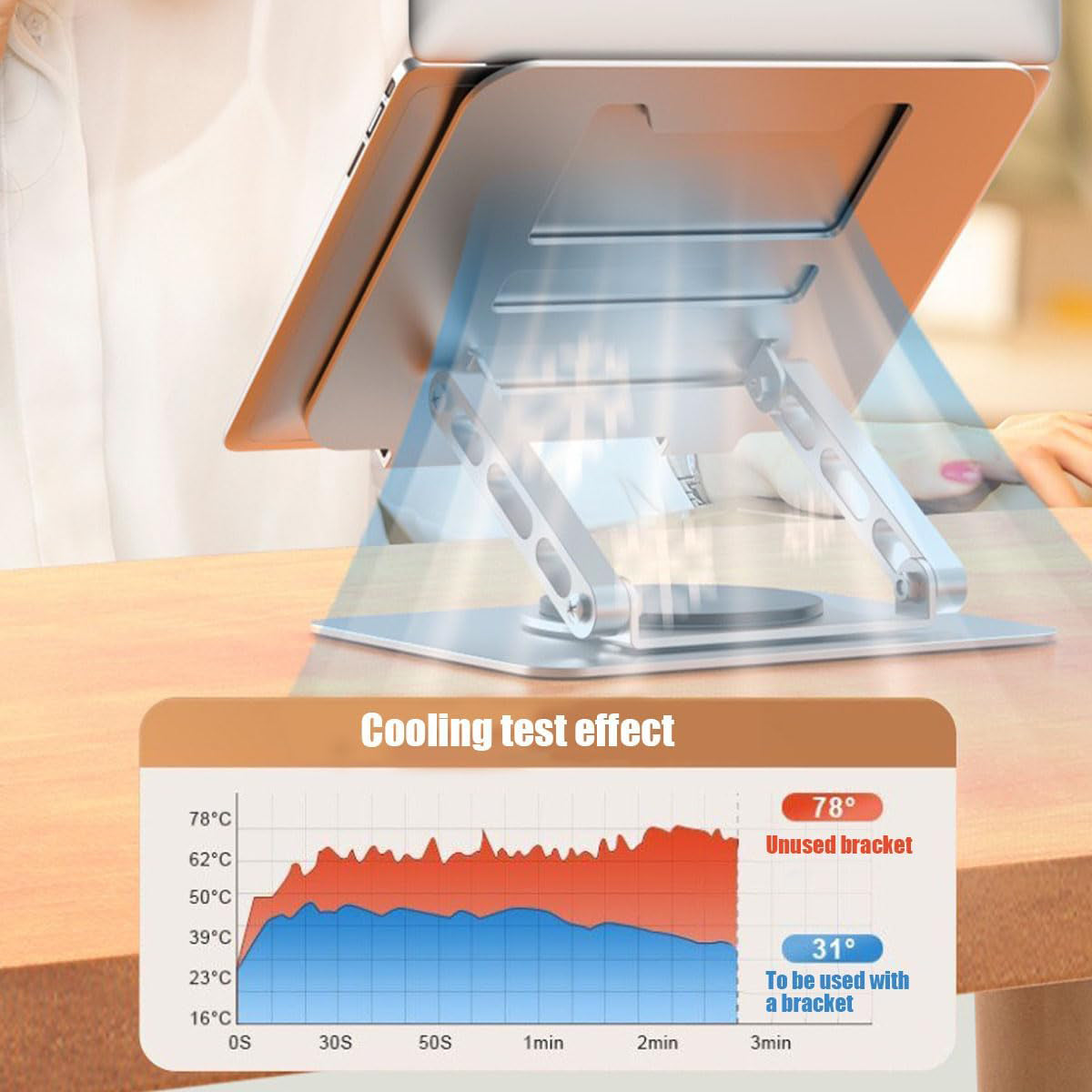 360 Rotating Adjustable Laptop Stand 4.5-31cm