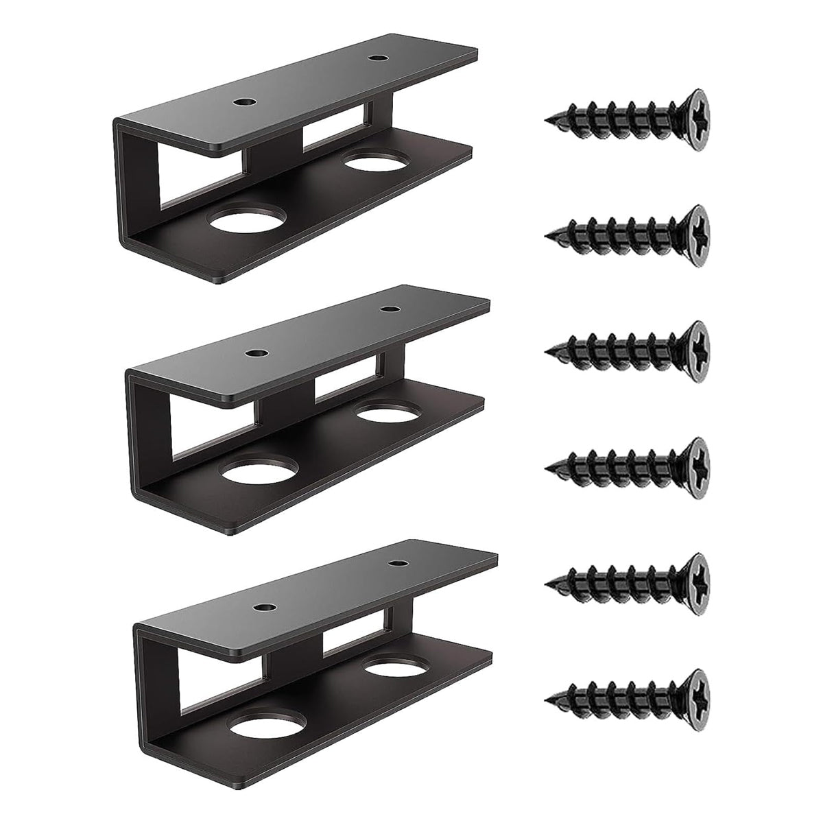 Under-Desk Laptop Storage Stand Adjustable Carbon Steel Black