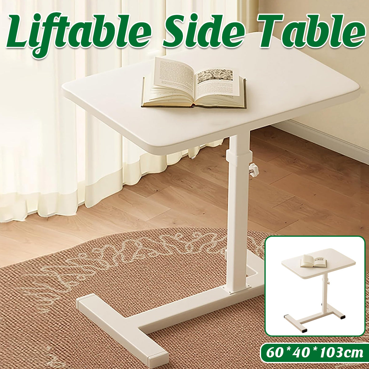 Mobile Computer Desk Adjustable Height Table for Home Office Use