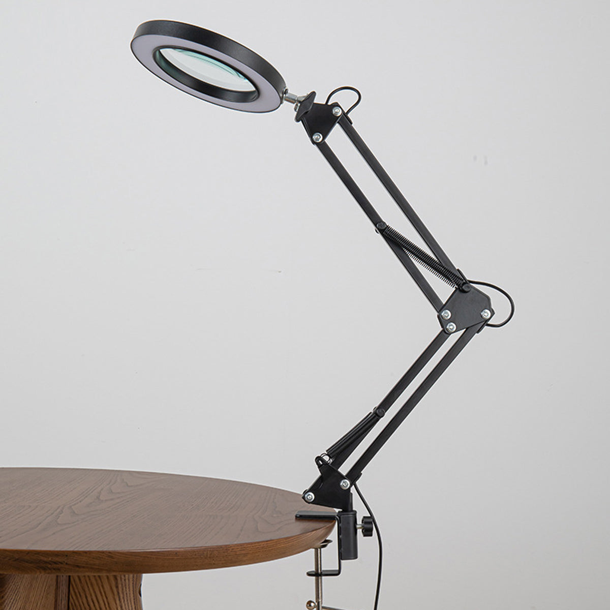 LED Magnifying Desk Lamp with Foldable Long Arm