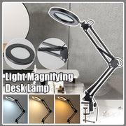 LED Magnifying Desk Lamp with Foldable Long Arm