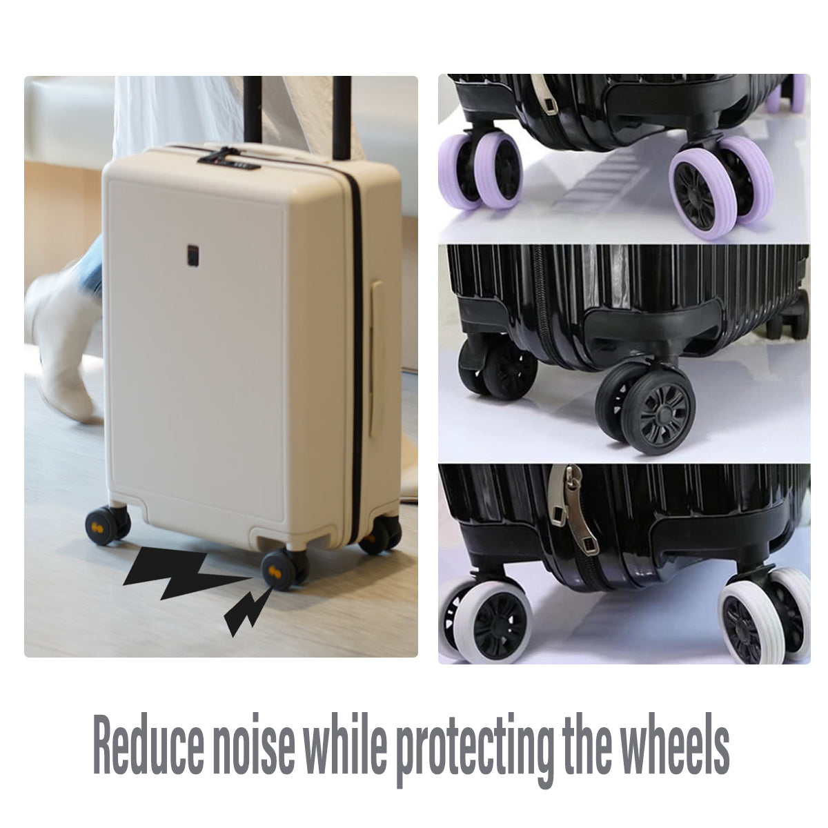 16 Pcs Silicone Luggage Wheel Covers for Travel