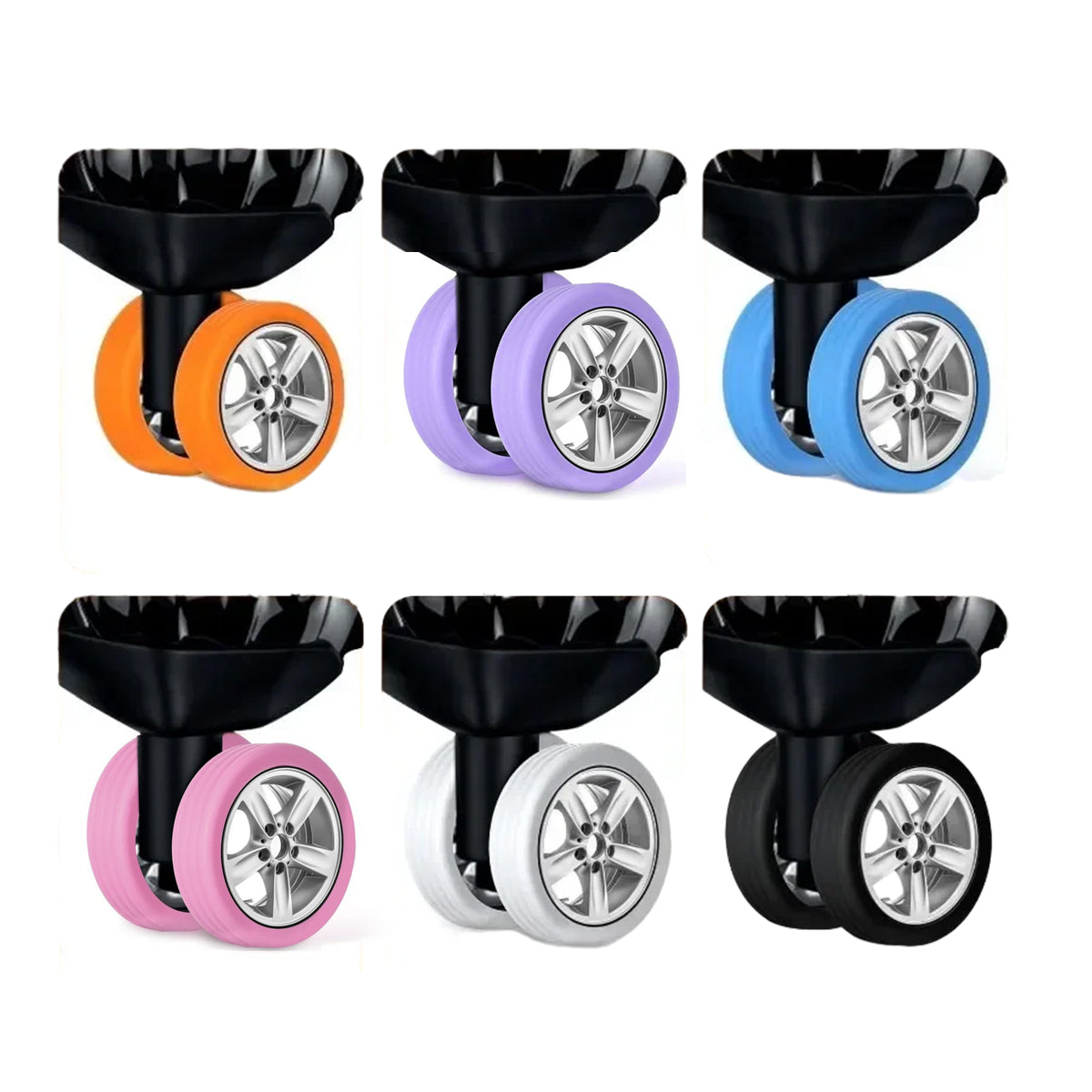 16 Pcs Silicone Luggage Wheel Covers for Travel