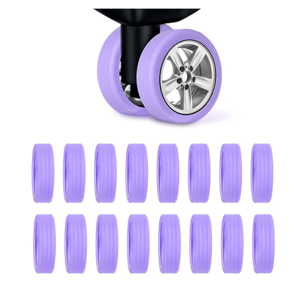 16 Pcs Silicone Luggage Wheel Covers for Travel